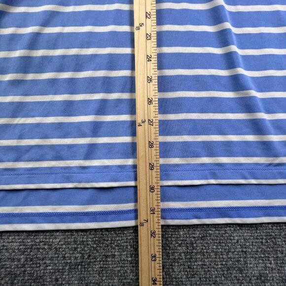 Ralph Lauren RLX Short Sleeve Polo Blue White Striped Medium VALHALLA 2014 - Picture 3 of 11